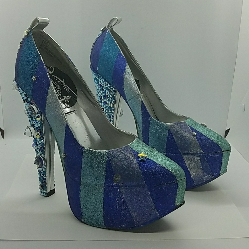 Gasoline Glamour Blue Belles Pumps View 2